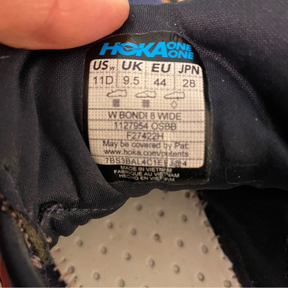 Hoka One One Bondi 8 Men’s Size 11 D Navy Athletic Walking Running Gym Shoes - Picture 6 of 16